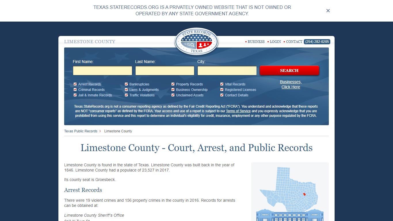 Limestone County - Court, Arrest, and Public Records